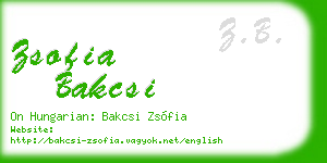 zsofia bakcsi business card