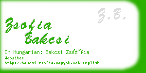 zsofia bakcsi business card